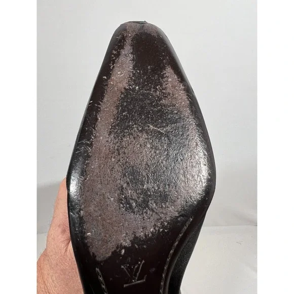 Louis Vuitton Boots Womens 7.5 Black Leather Designer Luxury Ankle Boots - Picture 12 of 16